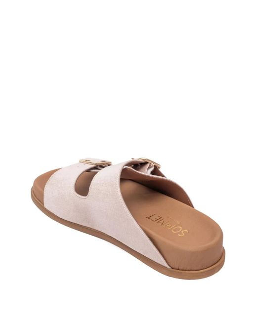 SOMMET Pink Follonicas Tortora Double-Buckle Sandals