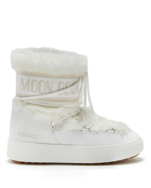 Moon Boot White Ltrack Faux-fur Padded Boots