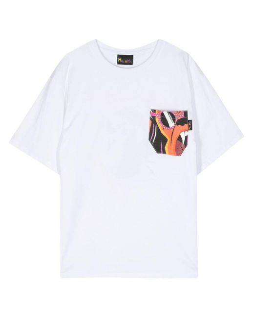 Mauna Kea White Screaming Monkey Cotton T-shirt for men