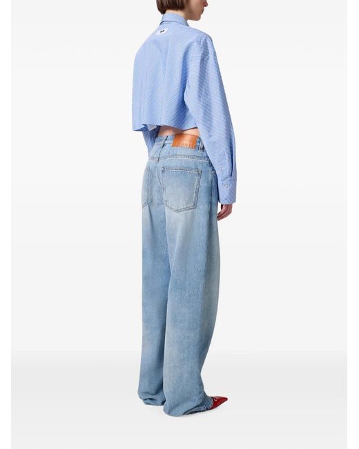MSGM Blue Straight-Leg Jeans