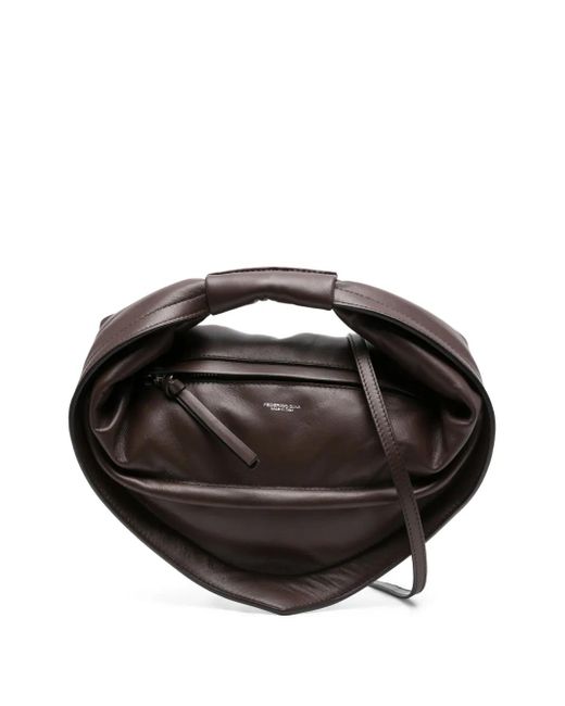 FEDERICO CINA Tortellino Leren Shopper in het Black
