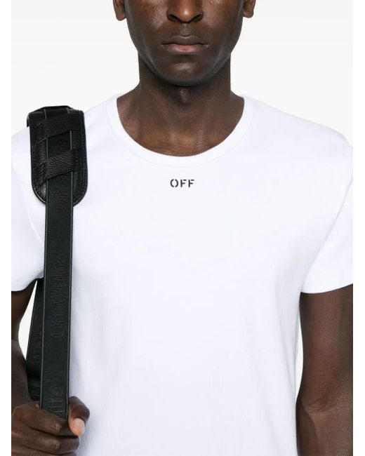 Off-White c/o Virgil Abloh White Off-Stamp Ribbed T-Shirt for men