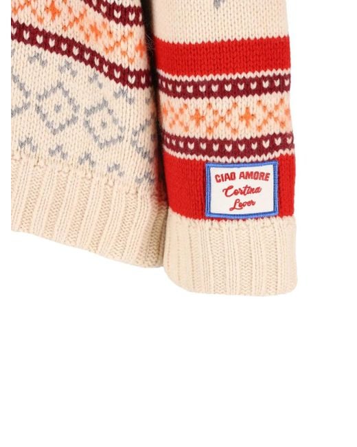 Giada Benincasa Red Jacke Mit Fairisle-Muster