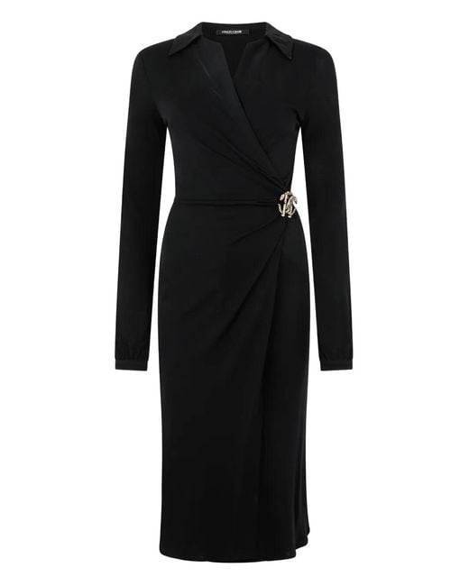 Roberto Cavalli Black V-Neck Dress