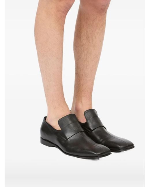 メンズ MM6 by Maison Martin Margiela レザーローファー Black