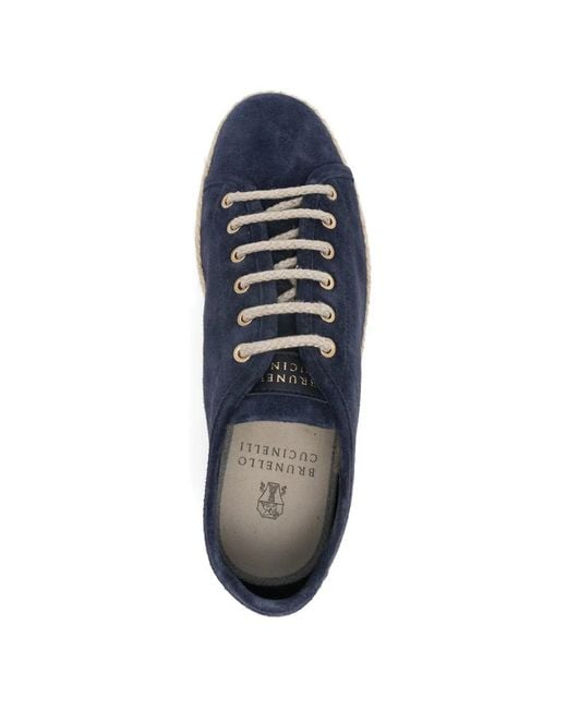 Brunello Cucinelli Blue Suede Espadrilles for men