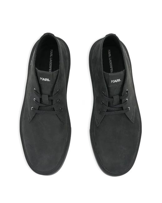 Karl Lagerfeld Black Lace-Up Studded Shoes for men