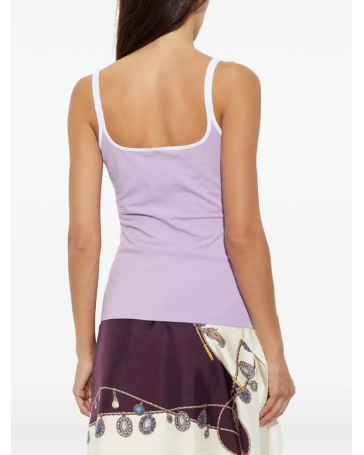 Versace Purple Logo-Print Tank Top