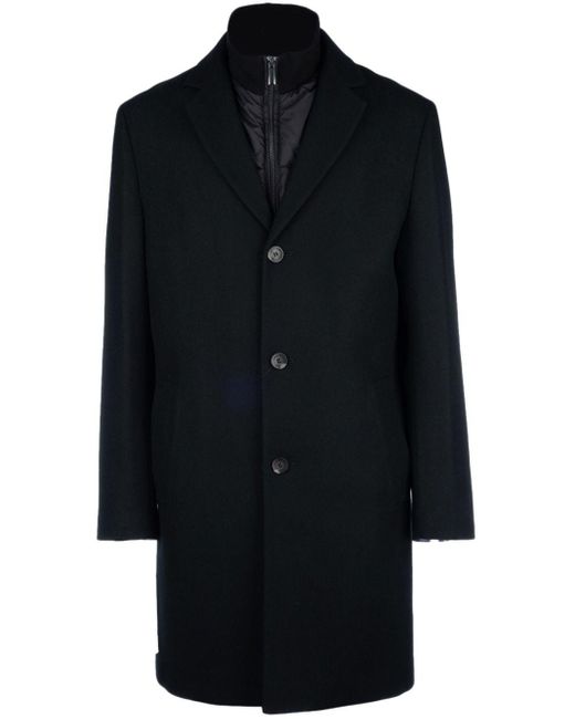 Calvin Klein Black Single-Breasted Coat for men