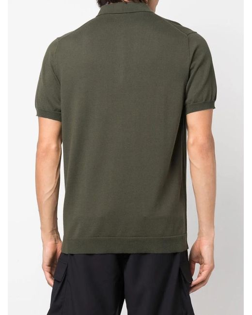 Woolrich Green Logo-Embroidered Knitted Polo Shirt for men