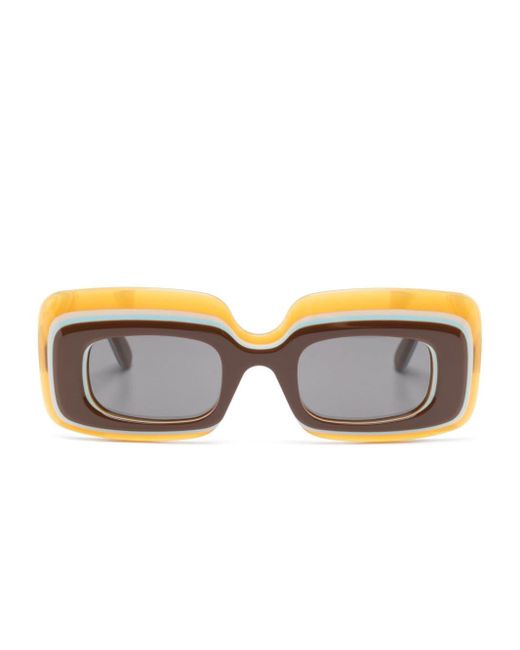 Loewe Brown Multilayer Rectangle-frame Sunglasses