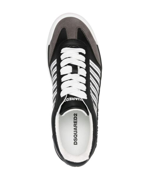 DSquared² Black New Jersey Leather Sneakers for men