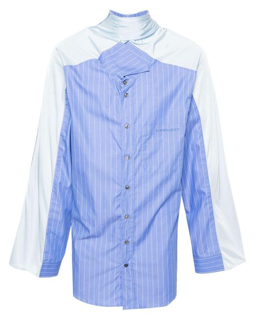 Y. Project Katoenen Shirt Met Sjaal-detail in het Blue