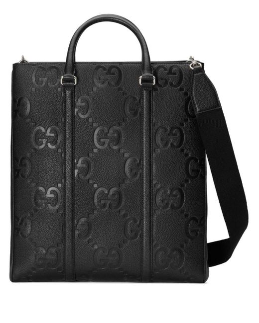 Gucci Black Medium Jumbo GG Leather Tote Bag