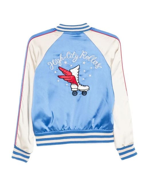 Superdry Blue Striped Bomber Jacket