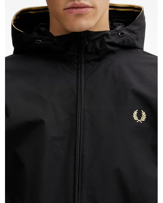 Fred Perry Black Hooded Brentham Jacket for men