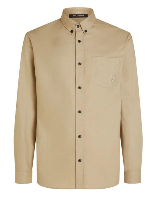 Karl Lagerfeld Natural Kameo Button Shirt for men