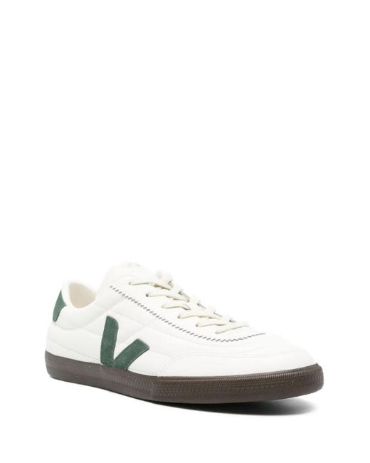 Veja White V-Detail Leather Sneakers for men