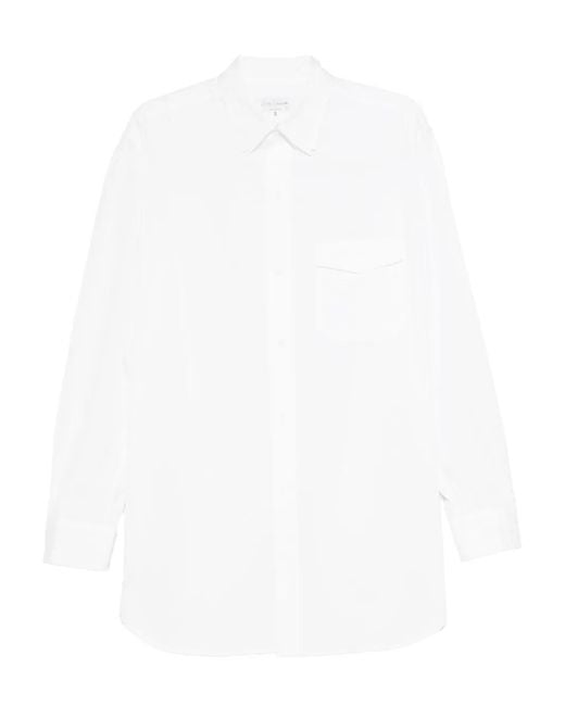 Yohji Yamamoto White Chest-Pocket Button-Down Shirt for men