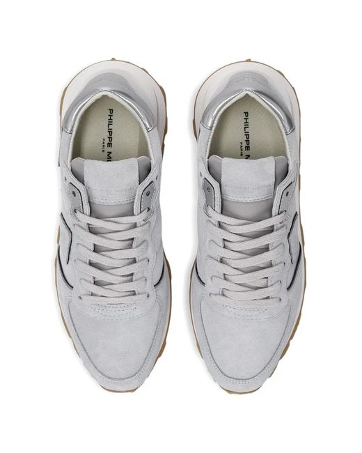 Philippe Model White Tropez Haute Metallic Panel Sneakers