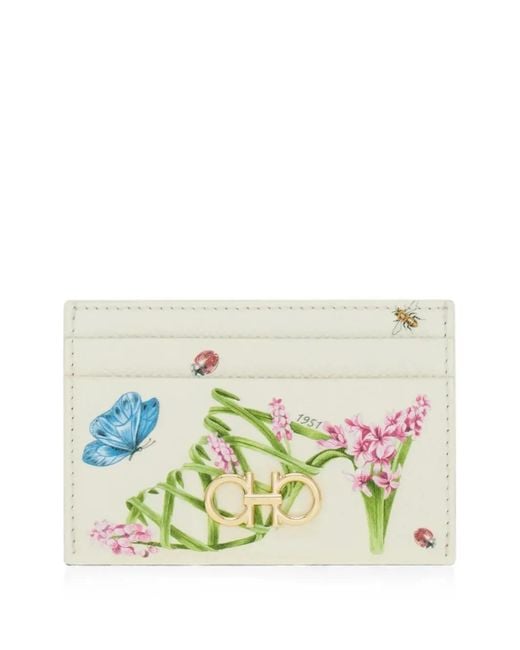 Ferragamo Natural Gancini Eden Card Holder