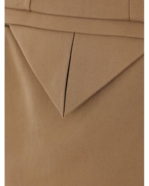 Bottega Veneta Brown Pleated Cotton Trousers for men