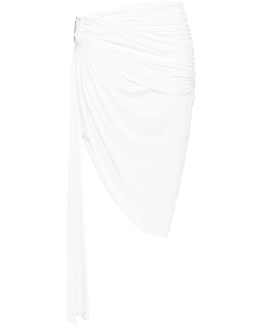 Minigonna asimmetrica drappeggiata di Mugler in White