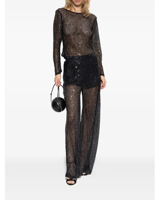 Gestuz Black Sequin-Embellishment Top