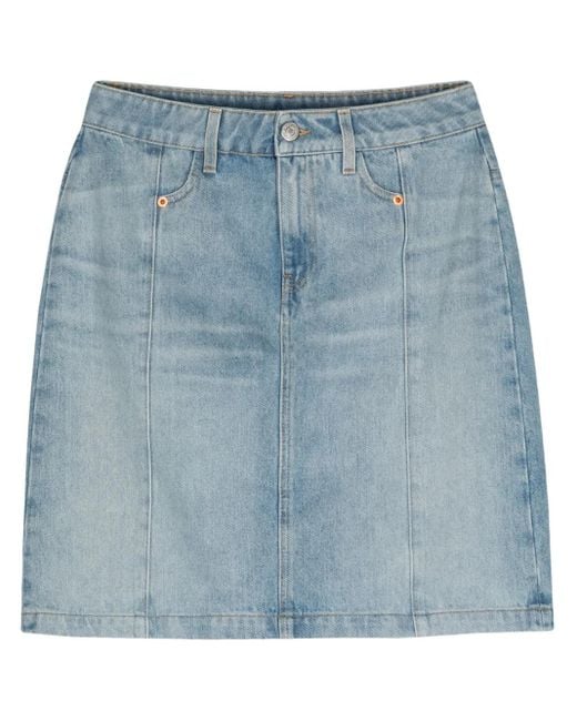 Martine Rose Blue Narrow Denim Miniskirt