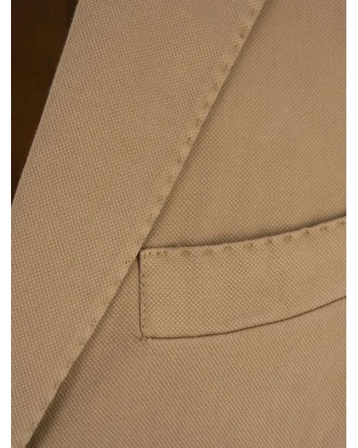 RUSSO CAPRI Natural Oxford Button Blazer for men