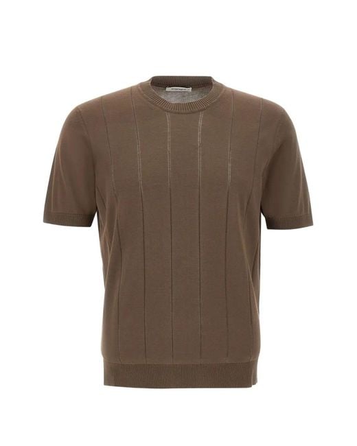 Kangra Brown Flat-Rib Cotton Sweater for men