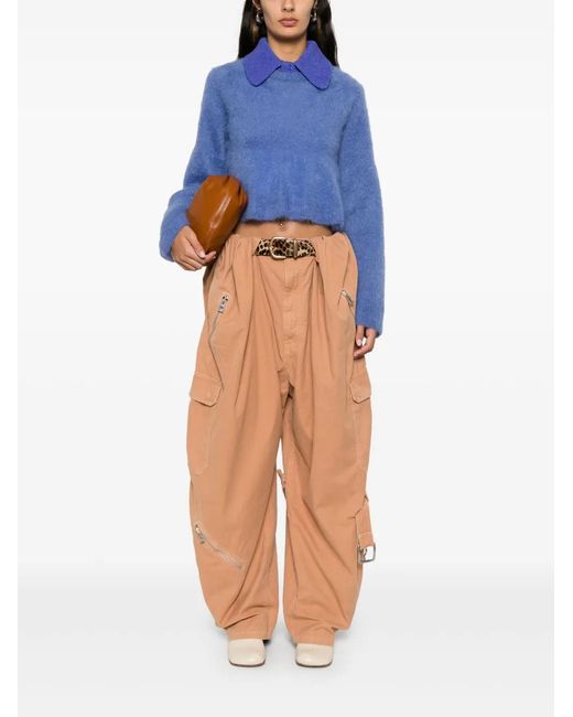 Loewe Natural Balloon Cargo Pants With Zip Pockets