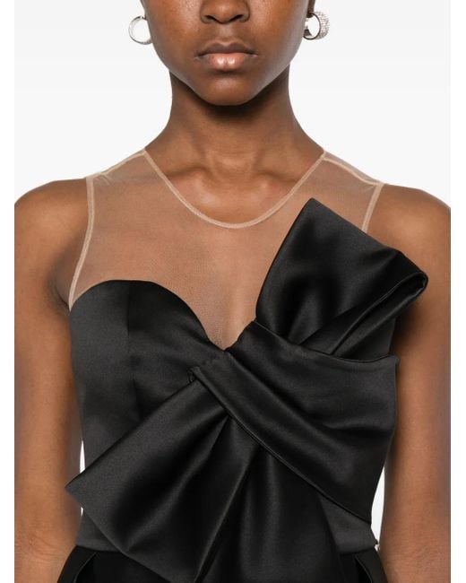 Nissa Midi-Jurk Met Strik-Detail in het Black