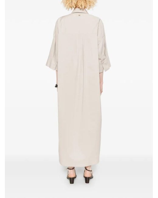 Panicale White Belted Midi Shirt Dress