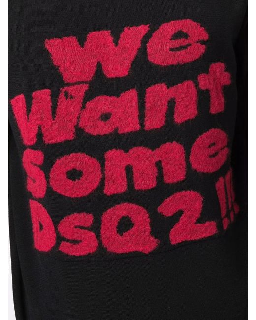 DSquared² Trui Met Tekst in het Black voor heren