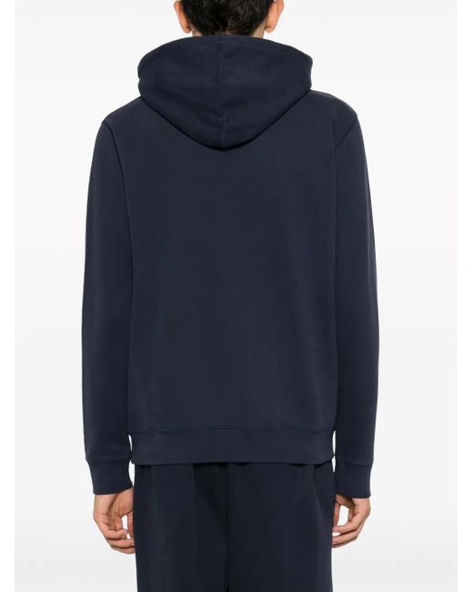 Sunspel Blue Drawstring-Fastening Cotton Hoodie for men