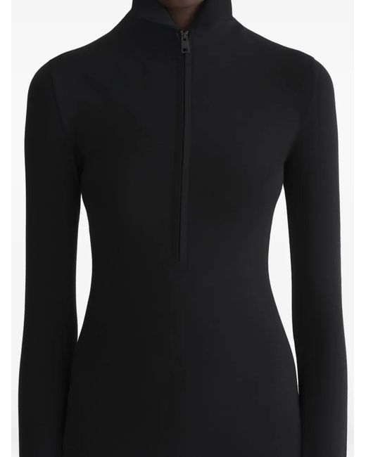 Mugler Black High-Neck Zip Dress