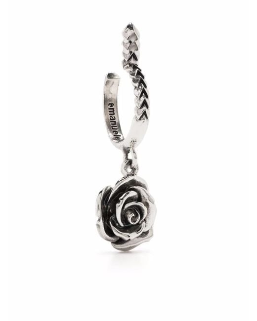 Emanuele Bicocchi White Rose Charm Single Earring