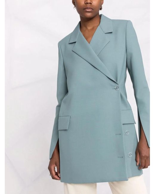 Off-White c/o Virgil Abloh Blue Cardbox Wrap Blazer