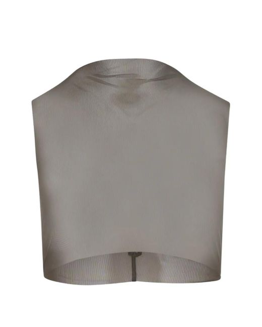Rick Owens Gray Sheer Crop Top