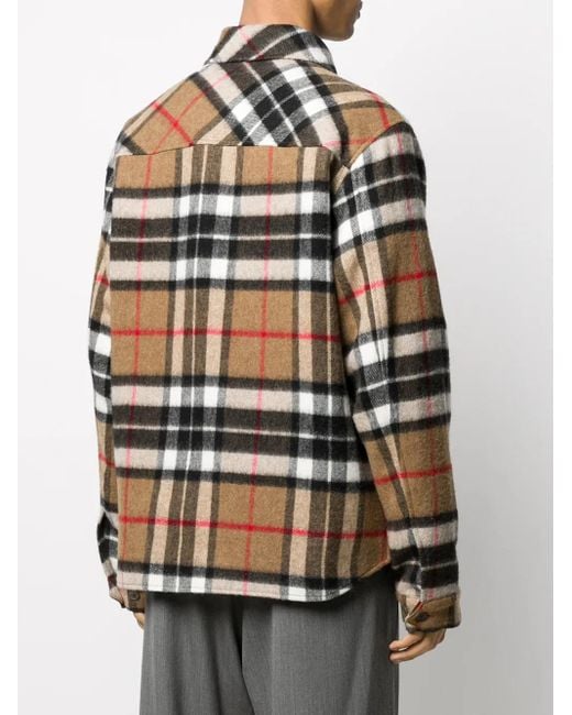 we11done Multicolor Checked Half-zip Wool Shirt