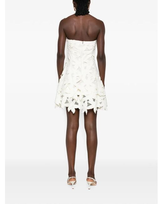 Jonathan Simkhai White Floral-Appliqué Mini Dress