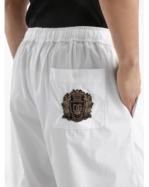 Dolce & Gabbana White Logo-Patch Shorts for men