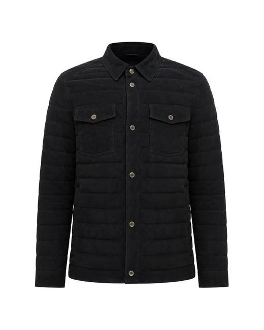 Moorer Black Crespi Quilted Down Jacket for men