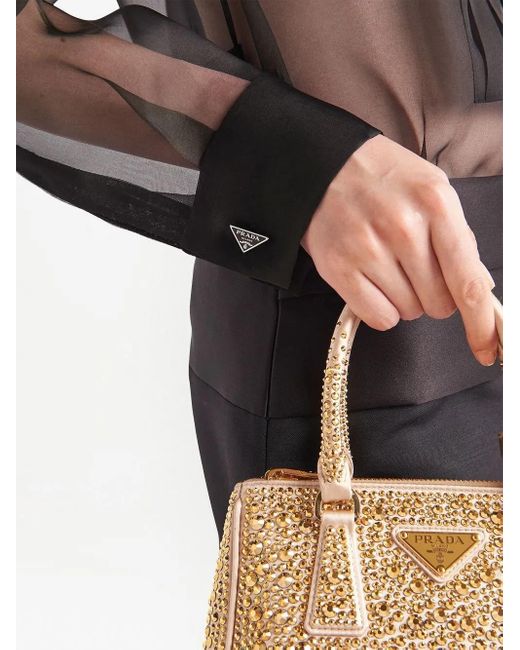 Chemise En Organza À Effet De Transparence Prada en coloris Black