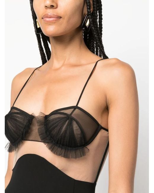 Nensi Dojaka Black Panelled Bustier Minidress
