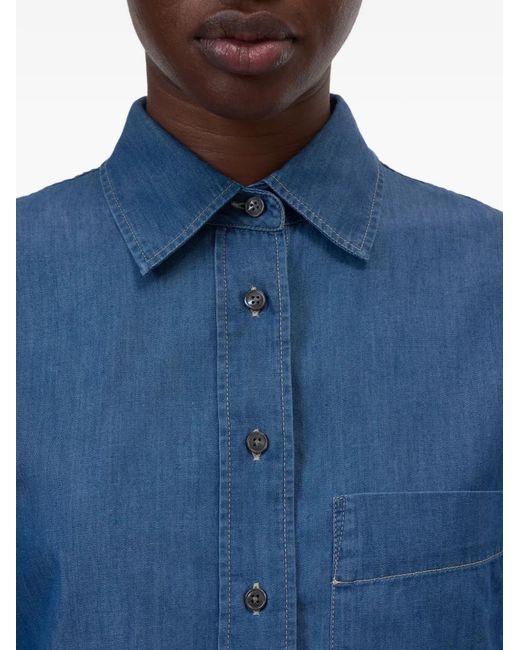 Closed Blue Cropped Classic Shirt