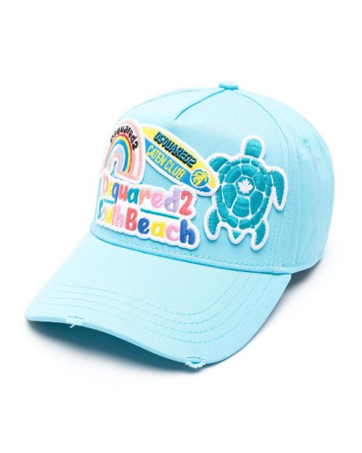 Cappello da baseball con applicazione di DSquared² in Blue