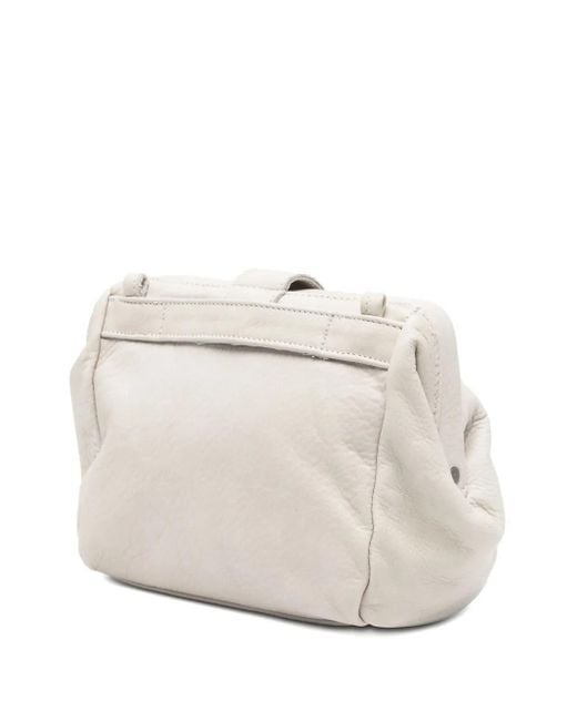 SOMMET White Flap-Closure Satchel Bag