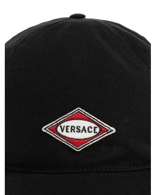 Versace Black Logo-Patch Baseball Cap